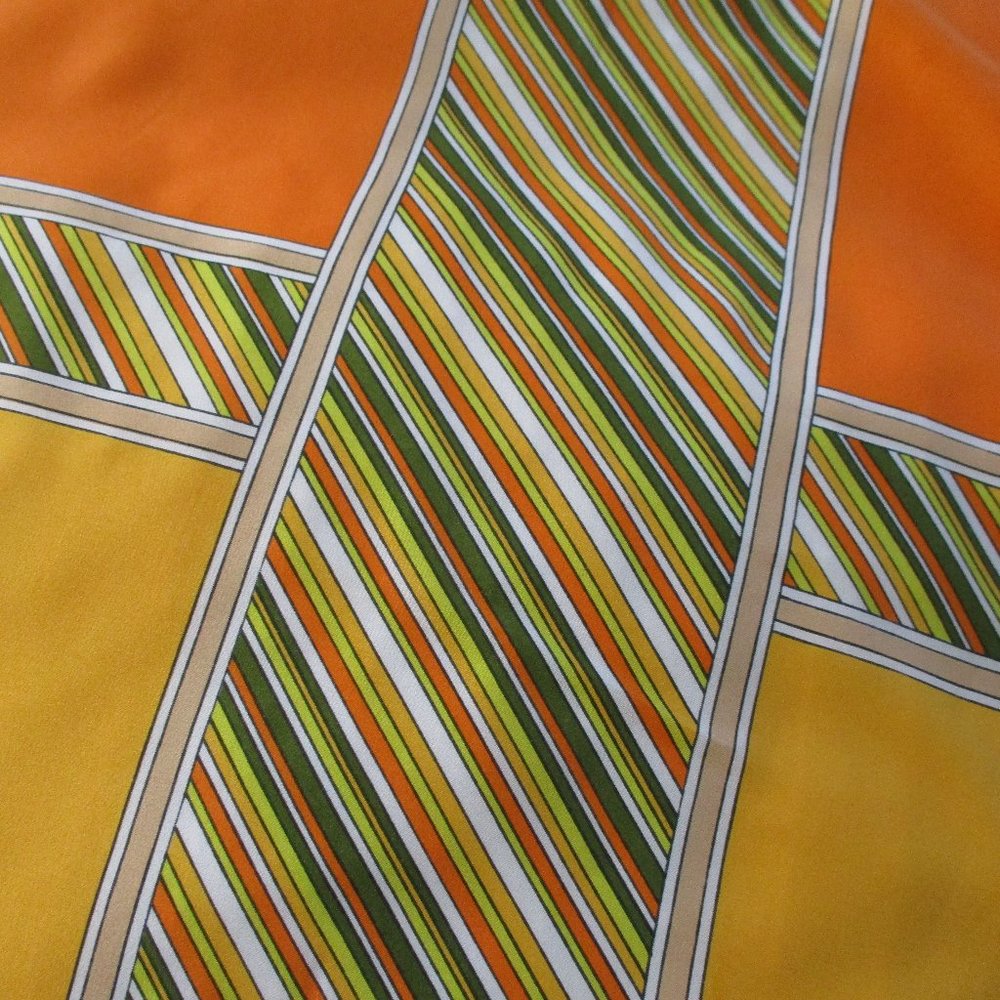1970s yellow & orange striped scarf - Picture 5 of 7